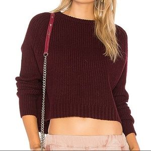 John + Jenn Nordstrom Maroon Crop Sweater